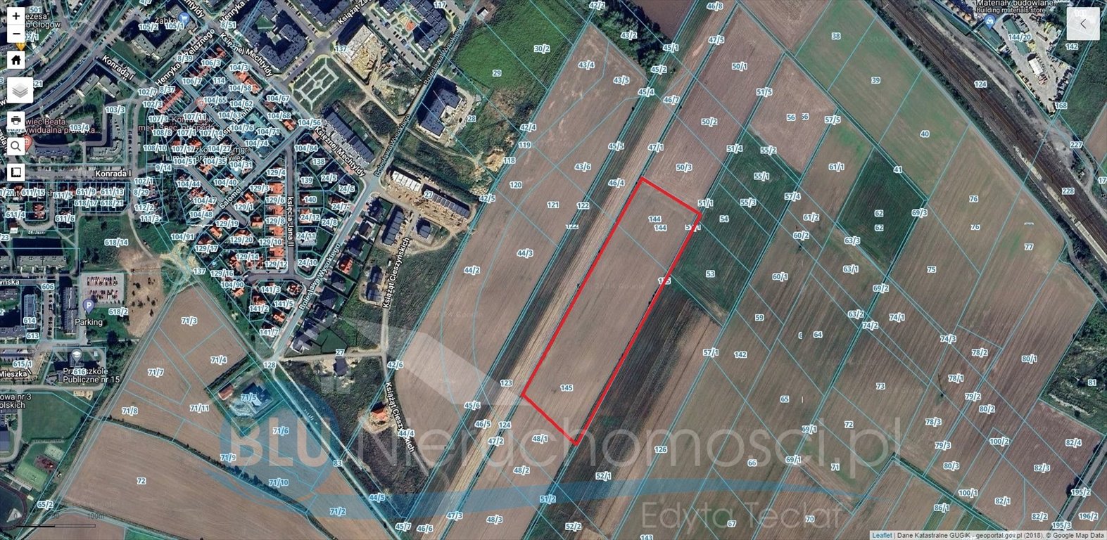 Sprzedam działkę inwestycyjną 2,78 ha pod zabudowę w Głogowie Głogów, Piastów  27 843m2 Foto 1