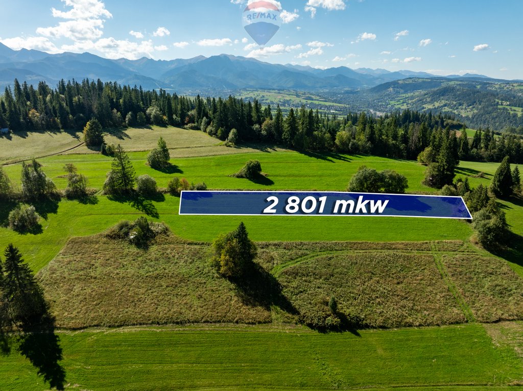 Działka rolna w Poroninie z widokami, 2801 m² Poronin, Skupniowa  2 801m2 Foto 1