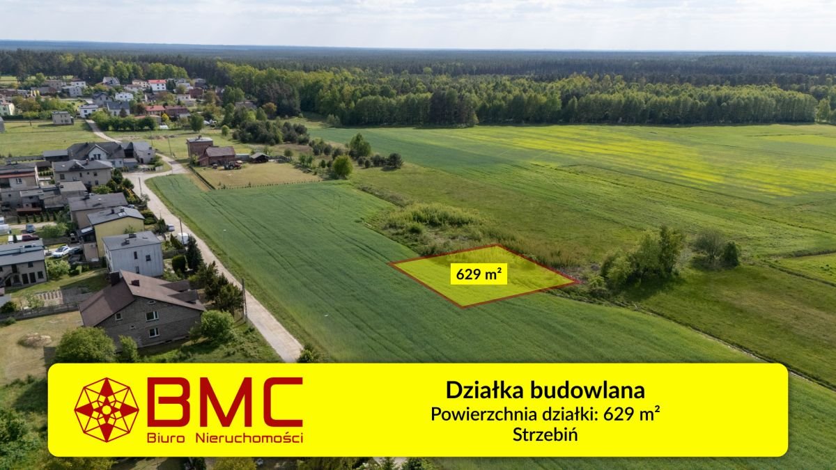 Działka budowlana na sprzedaż Strzebiń, Kościuszki  629m2 Foto 1