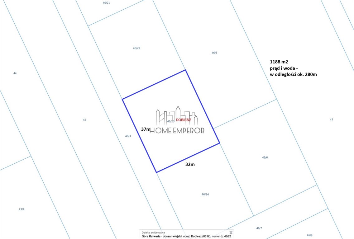 Działka 1188 m² pod zabudowę jednorodzinną - polecam! Dobiesz, Wolska  1 188m2 Foto 1