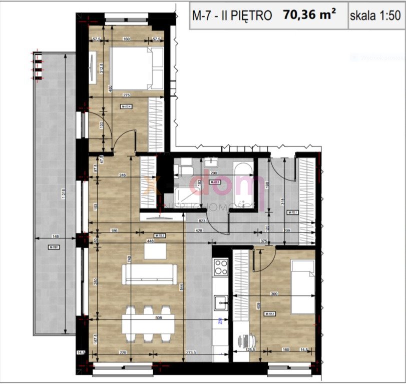 Mieszkanie trzypokojowe na sprzedaż Kielce, Miła  70m2 Foto 3