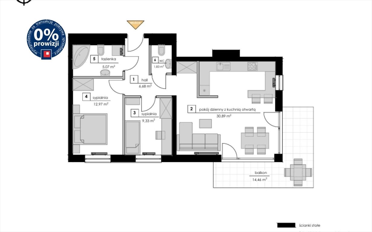 Nowoczesne mieszkanie 3 pok. z balkonem, klimatyzacją i ogrzewaniem podłogowym Piotrków Trybunalski, Park Belzacki  67m2 Foto 1