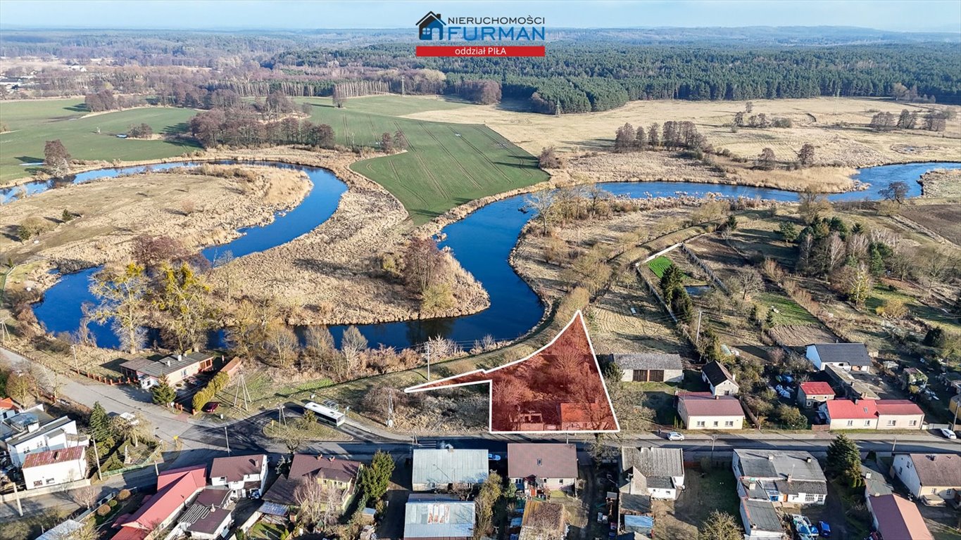 Polecam działkę z domem przy rzece Gwdy w Piła Piła, Motylewo  1 670m2 Foto 1