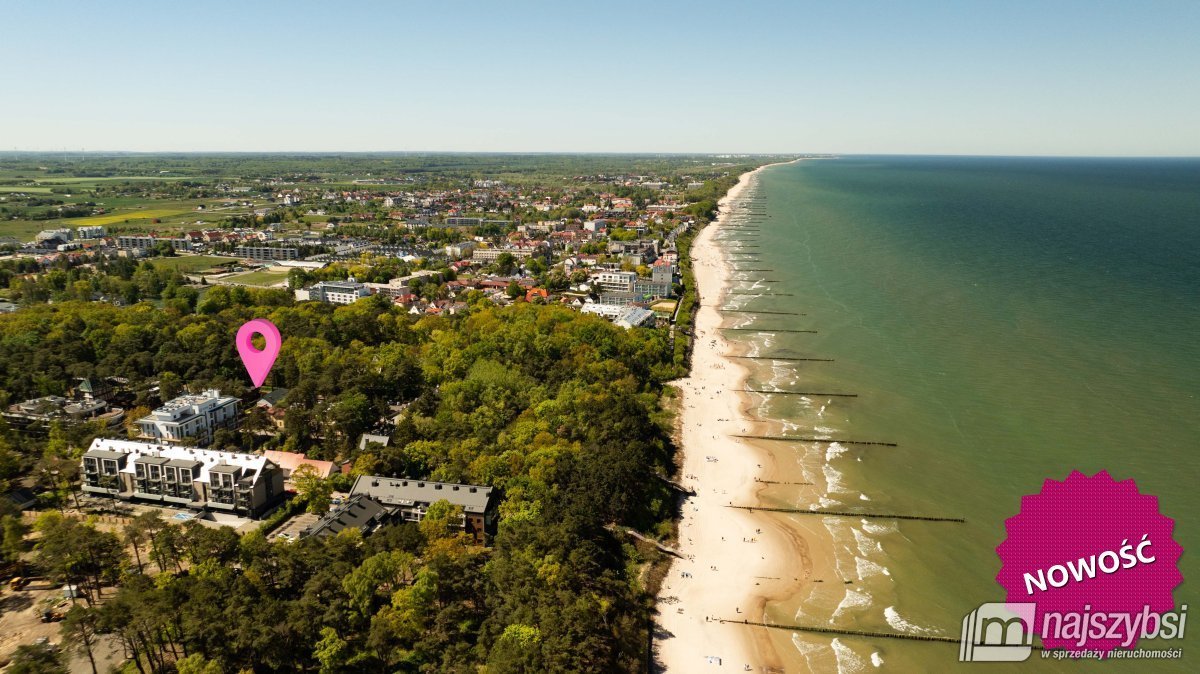 Działka 472 m² 30m od morza, płaska, media, plan zagosp. Ustronie Morskie  472m2 Foto 1