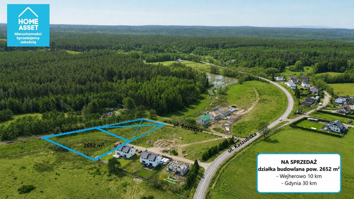 Sprzedam działkę 2652 m² w Domatówku z pozwoleniem na budowę Domatówko, Sosnowa  2 652m2 Foto 1