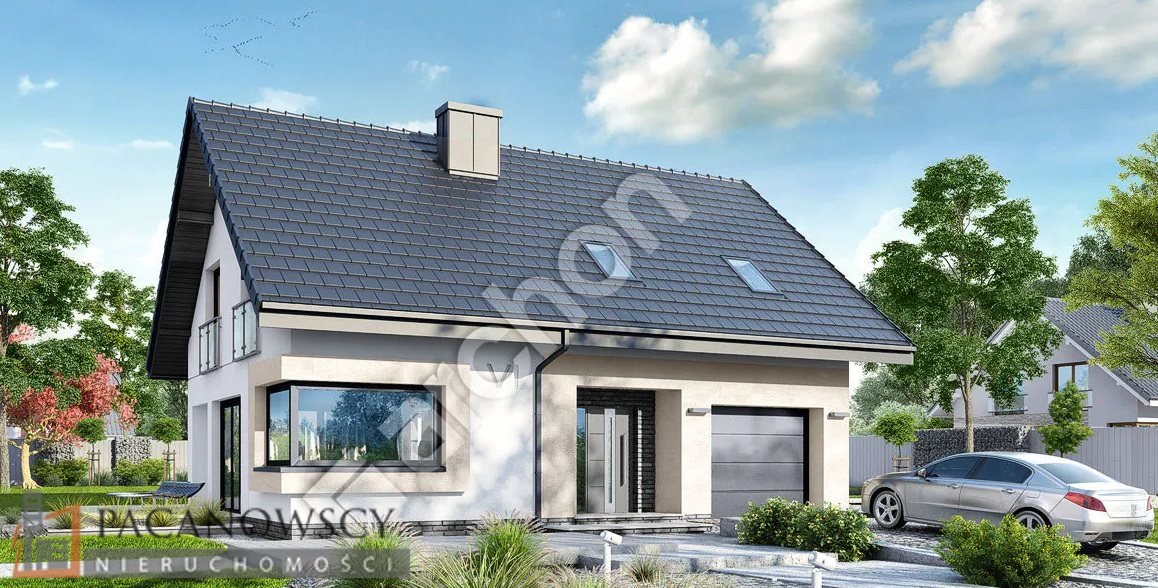 Dom w Wilkowie z 4 sypialniami i garażem w stanie surowym Wilków  152m2 Foto 1