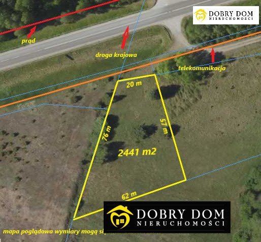 Działka 2441 m² z mediami, uzyskaniem warunków zabudowy Bobrowniki  2 441m2 Foto 1