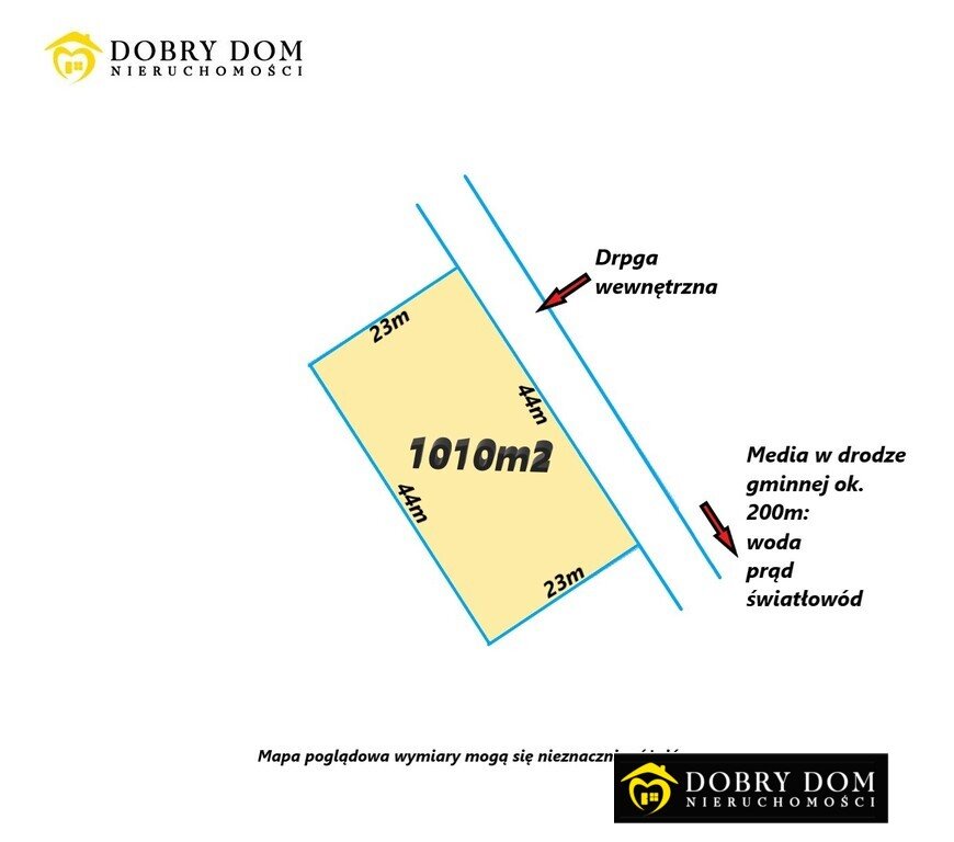Na sprzedaż działka 1010 m² z WZ i mediami w Dobrzyniewie Dobrzyniewo Duże  1 010m2 Foto 1