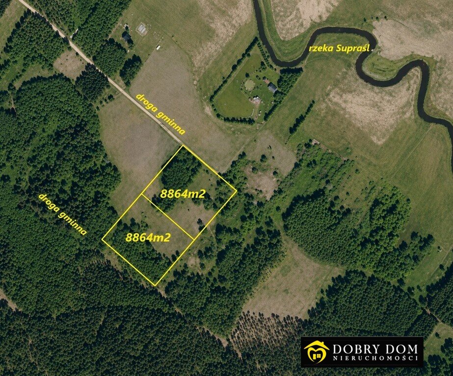 Dwie działki 8864 m² nad rzeką Supraśl – potencjał inwestycyjny Zasady  8 864m2 Foto 1