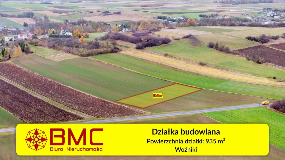 Działka budowlana 935 m² w Woźnikach, media, cisza Woźniki, Lompy  935m2 Foto 1