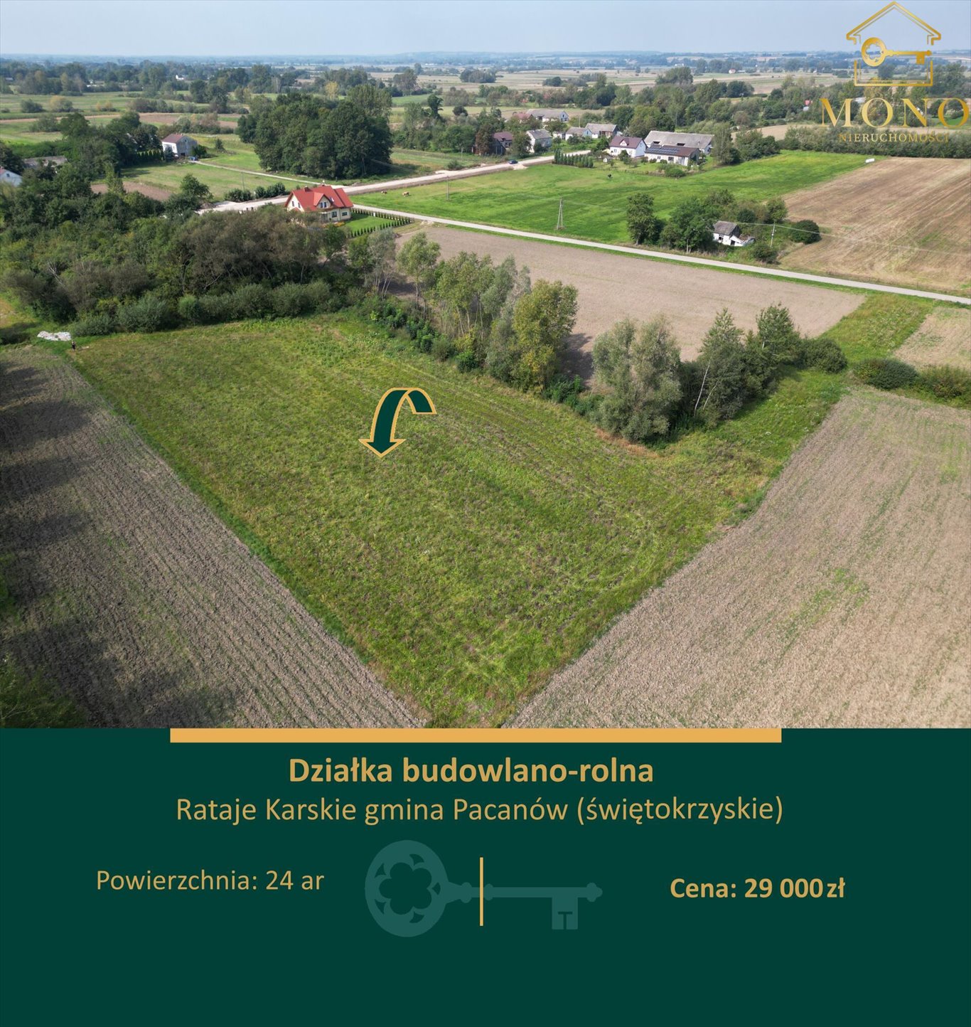 Działka budowlana na sprzedaż Rataje Karskie  2 400m2 Foto 1