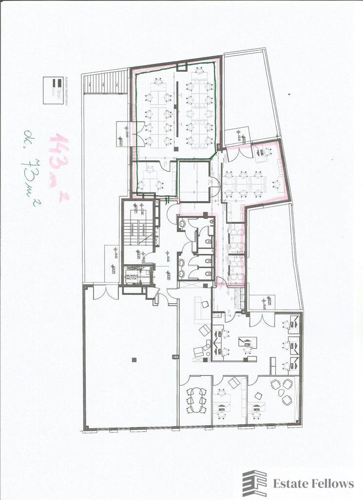 Ekskluzywny lokal biurowy 143 m² przy Wawelu, klimatyzacja Kraków, Śródmieście, pl. Na Groblach  143m2 Foto 1
