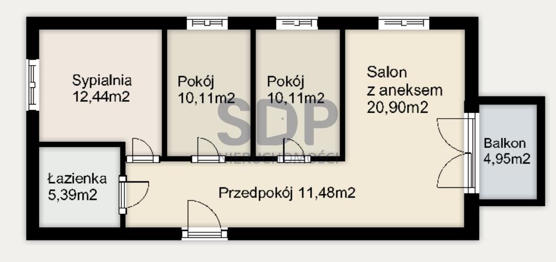 Mieszkanie czteropokojowe  na sprzedaż Wrocław, Psie Pole, Lipa Piotrowska, Kominiarska  70m2 Foto 2
