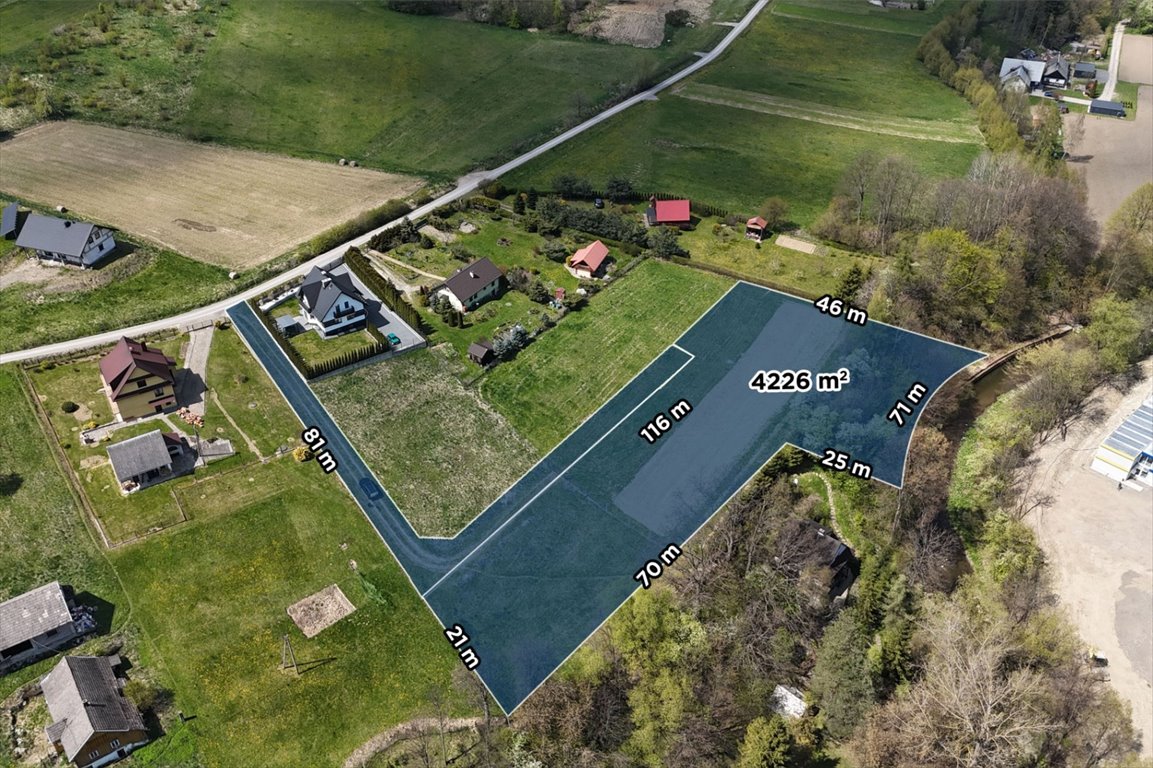 Sprzedam działkę 4226 m² z widokiem na góry w Pogorzany Pogorzany  4 226m2 Foto 1