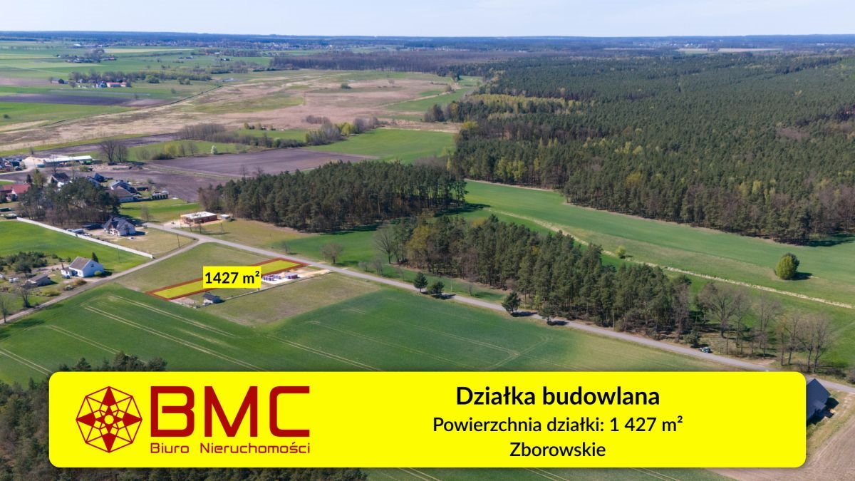 Działka budowlana 1890 m² w Zborowskim (cicha okolica) Zborowskie, Dolna  1 427m2 Foto 1