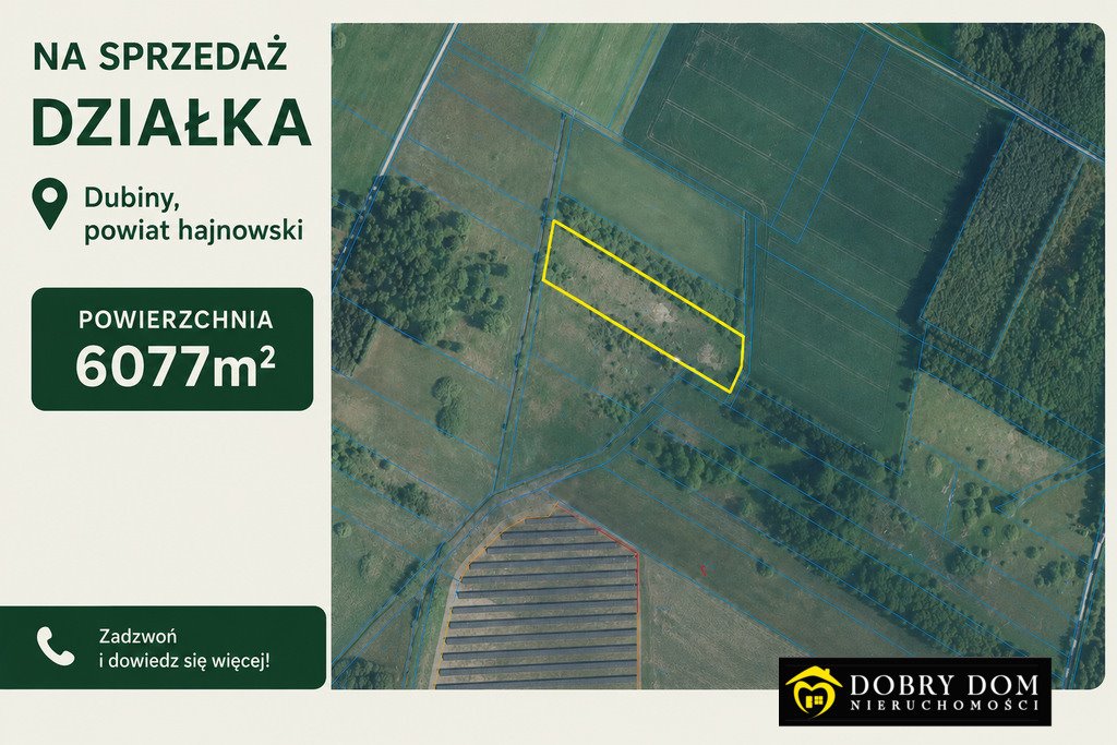 Zapraszam do zakupu działki 6077 m² w spokojnej okolicy Dubiny  6 077m2 Foto 1