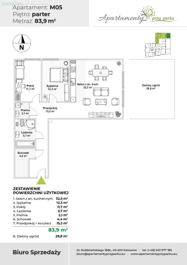 Mieszkanie trzypokojowe na sprzedaż Chorzów, Kaszubska  84m2 Foto 1