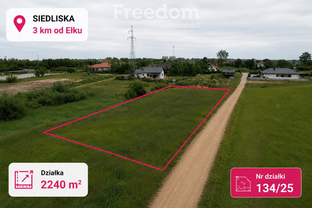 Działka pod dom do 70 m² z warunkami zabudowy, media, cisza Siedliska, Różana  2 240m2 Foto 1