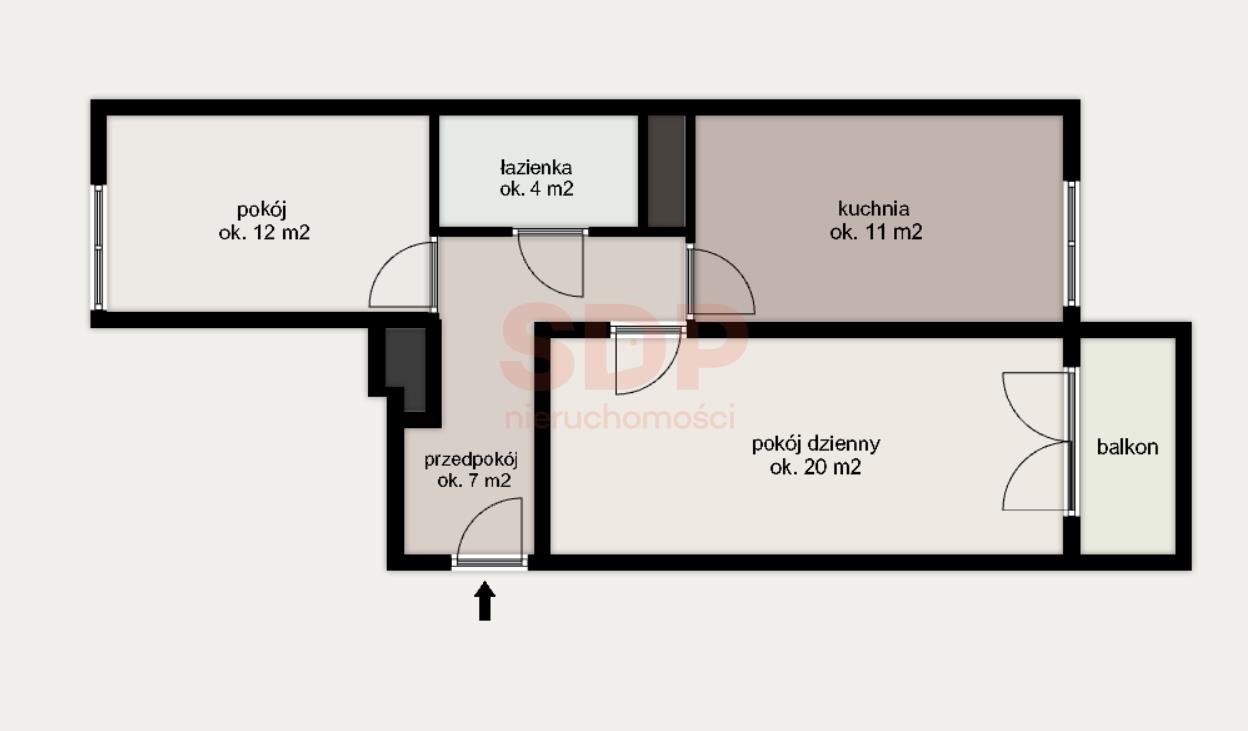 Mieszkanie dwupokojowe na sprzedaż Wrocław, Fabryczna, Popowice, Legnicka  52m2 Foto 3