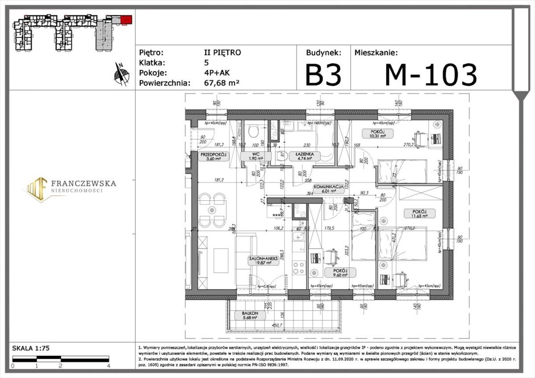 Mieszkanie czteropokojowe  na sprzedaż Lublin, Ponikwoda, Daliowa  68m2 Foto 1