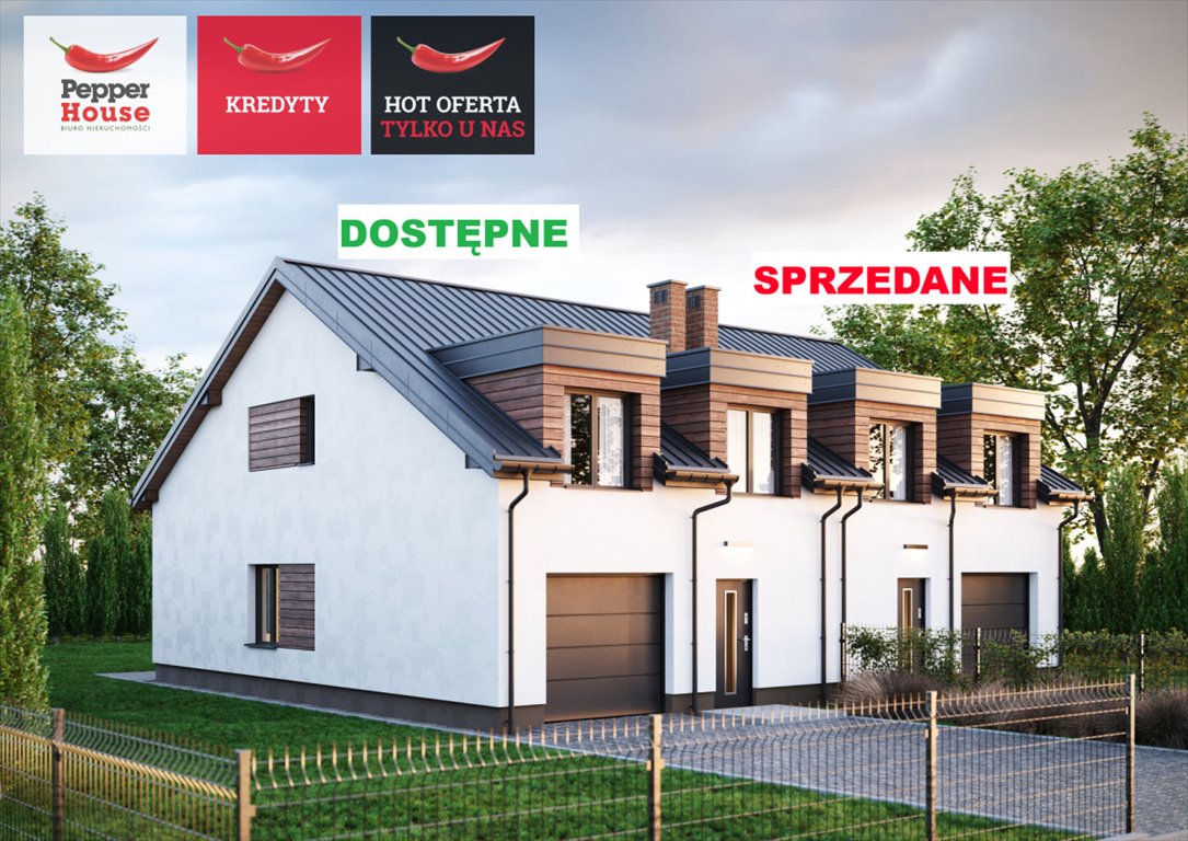 Segment lewy domu bliźniaczego w Baninie, 128,55 m2, garaż Banino, Kubusia Puchatka  129m2 Foto 1