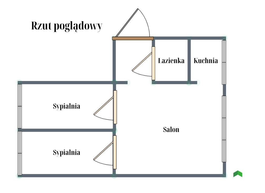 Mieszkanie trzypokojowe na sprzedaż Poznań, Grunwald, Poranek  48m2 Foto 10