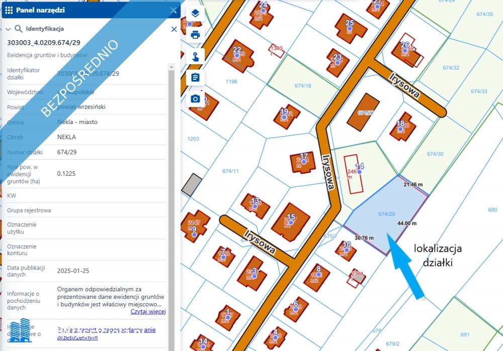 Działka budowlana na sprzedaż Nekla, Irysowa 12  1 225m2 Foto 1