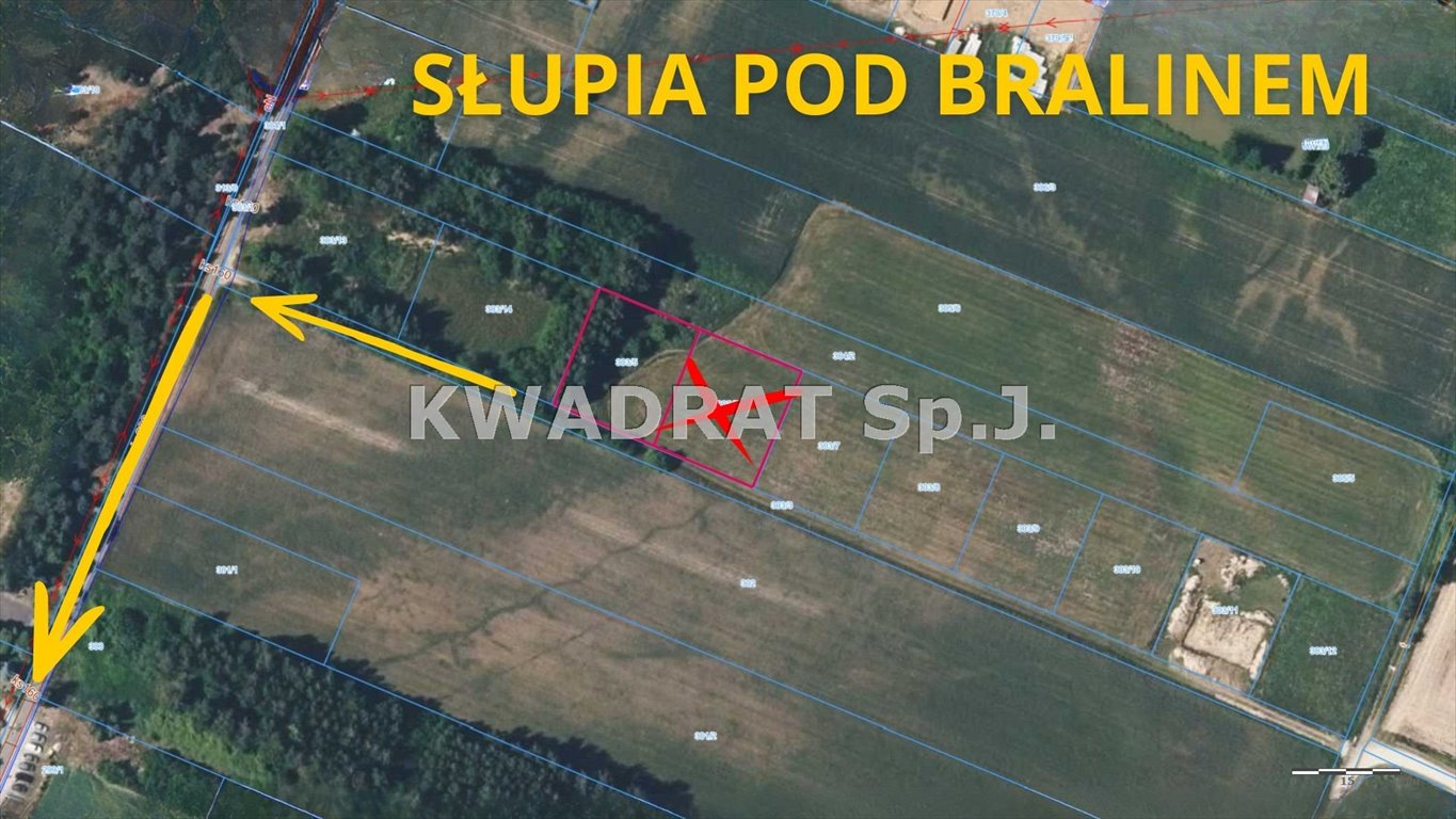 Działka usługowa z lasem pod Bralinem 1084 m² polecam Słupia pod Bralinem  1 084m2 Foto 1