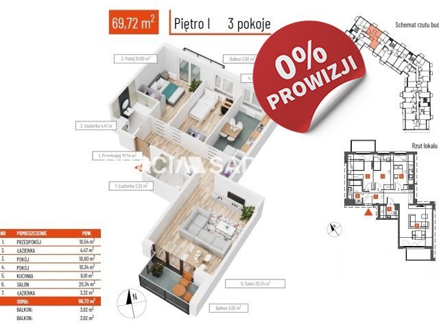 Mieszkanie trzypokojowe na sprzedaż Kraków, Bieżanów-Prokocim, Prokocim, Teligi  70m2 Foto 7