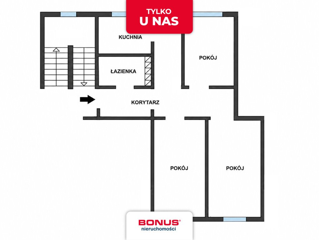 Zapraszam do 3-pokojowego mieszkania 47,7 m² z dużą piwnicą Poznań, Grunwald, Bukowska  48m2 Foto 1