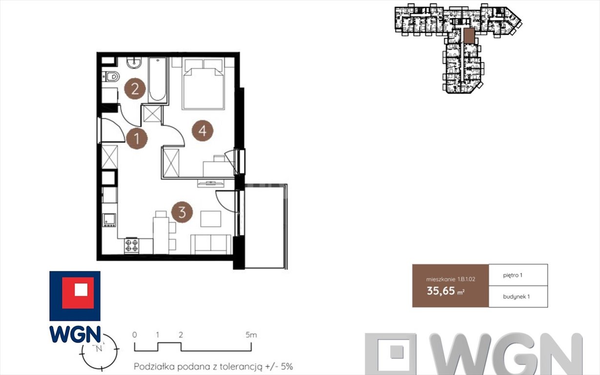 Nowoczesne 2 pokoje z balkonem w Wrotkowie, 35,64 m2 Lublin, Wrotków, Wrotków  36m2 Foto 1
