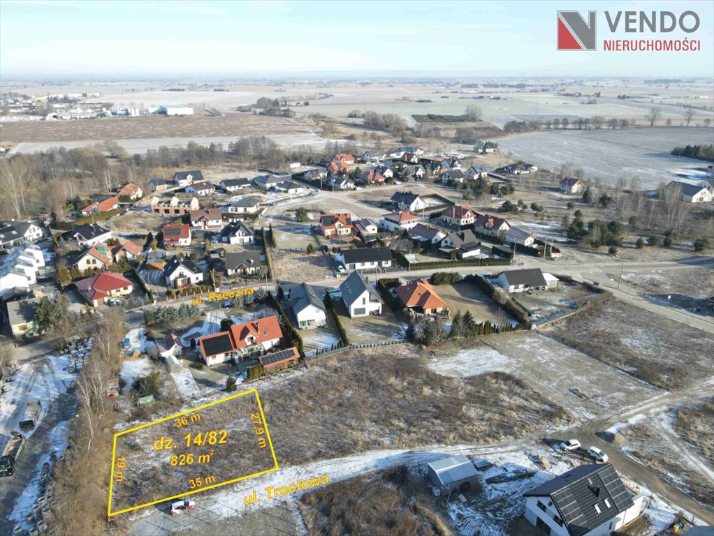 Działka 825 m² w Pobiedziskach, blisko jeziora i infrastruktury Pobiedziska, Trociowa  826m2 Foto 1