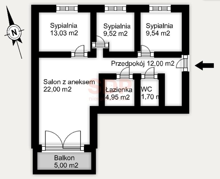 Mieszkanie czteropokojowe  na sprzedaż Wrocław, Krzyki, Krzyki, Braterska  73m2 Foto 6