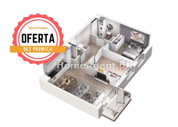 Mieszkanie trzypokojowe na sprzedaż KATOWICE, KOSZUTKA  62m2 Foto 1