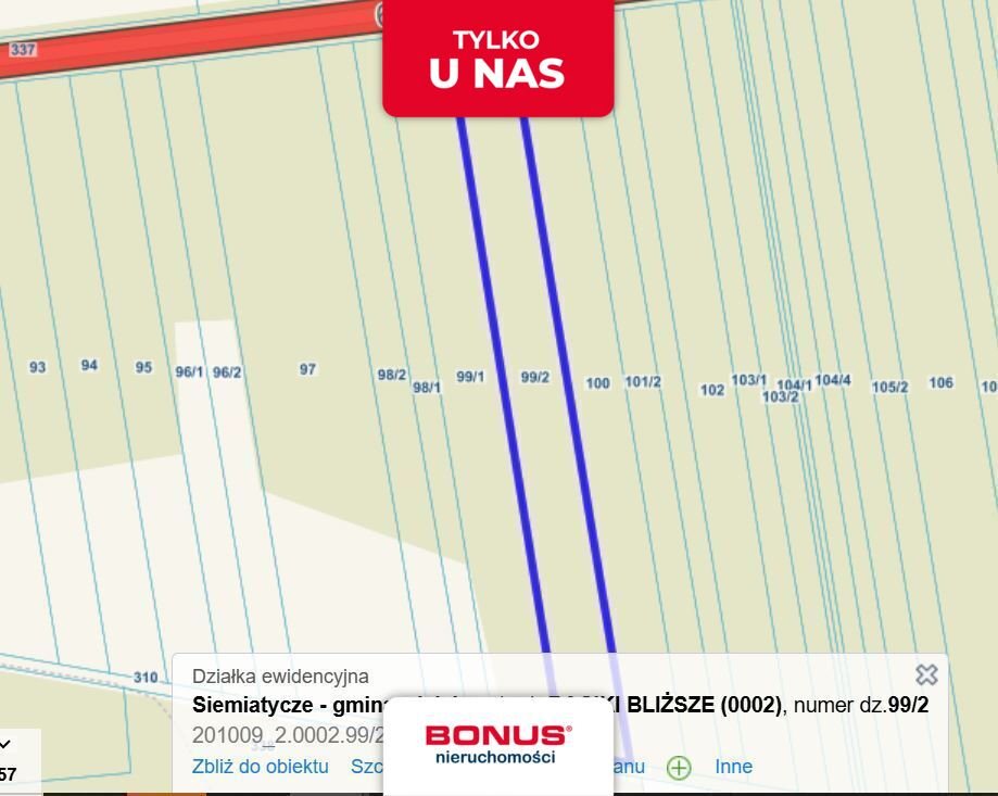 Działka rolno-leśna 1,06 ha z dostępem do drogi (Baciki Bliższe) Baciki Bliższe  10 600m2 Foto 1