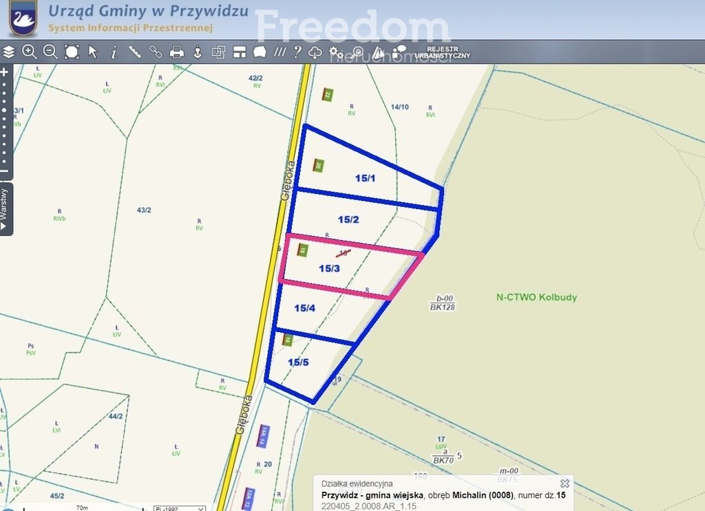 Działka pod zabudowę z dostępem do mediów i lasem Klonowo Dolne, Głęboka  2 154m2 Foto 1
