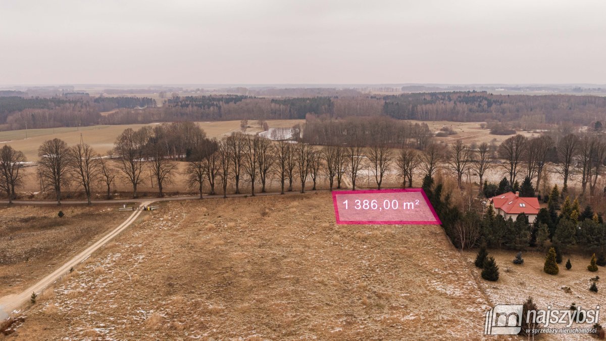 Działka budowlana 1386 m² z pozwoleniem na dom w Gościnie Gościno, Lipowa 1  1 386m2 Foto 1