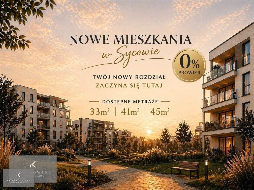 Do sprzedania nowoczesne 45 m² mieszkanie z balkonem w Sycowie Syców  45m2 Foto 1