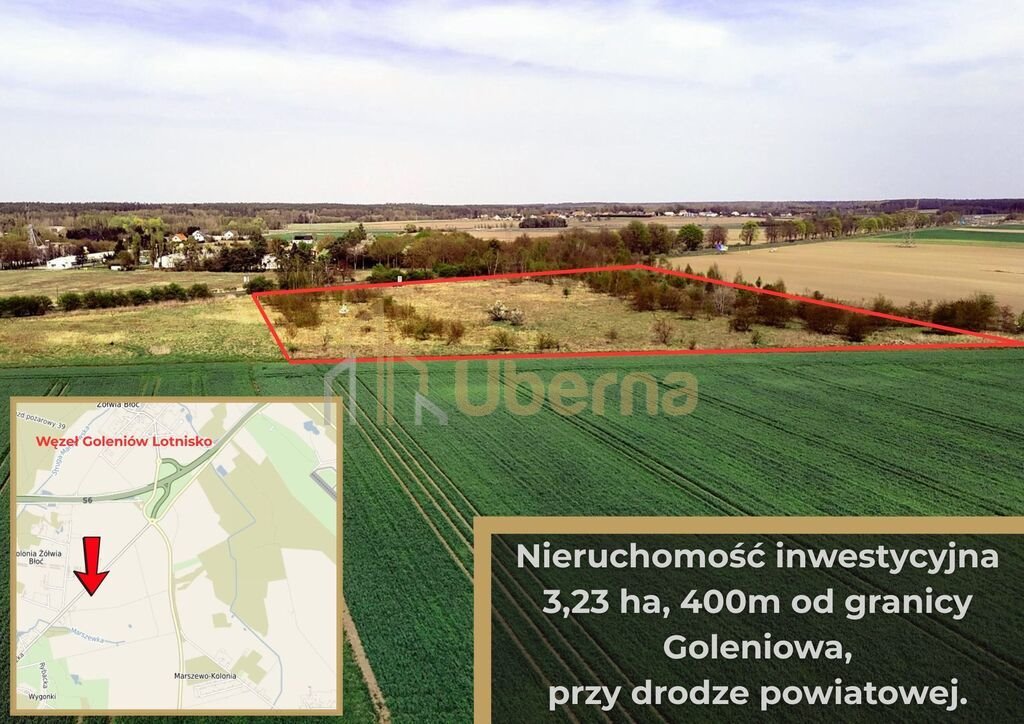 Do sprzedania duża działka 3,25 ha z potencjałem inwestycyjnym Żółwia Błoć  32 300m2 Foto 1