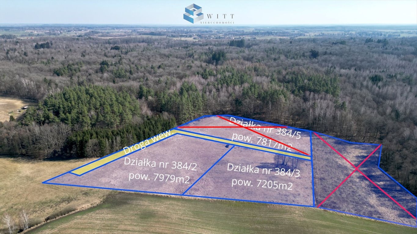 Polecam duże działki pod lasem w Jędrychówku 7 979 m² Jędrychówko  7 979m2 Foto 1