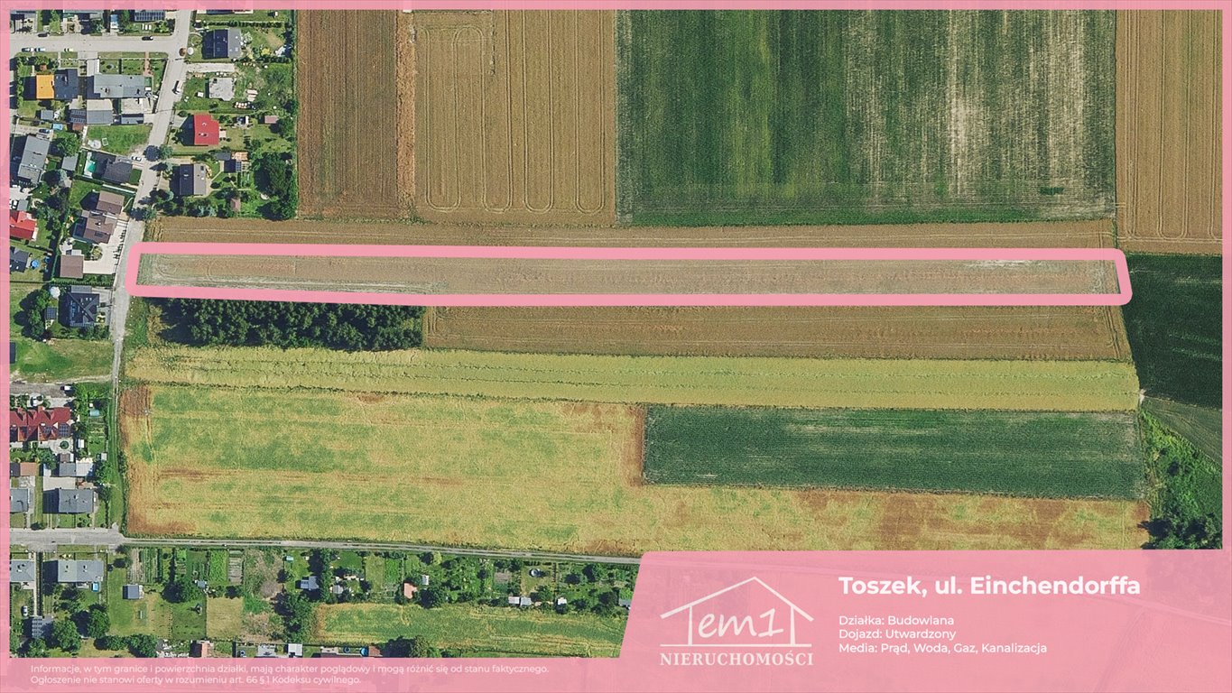 Działka 5459 m² z mediami, pod zabudowę i usługi Toszek  5 500m2 Foto 1