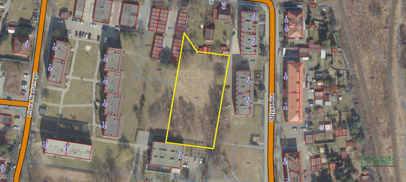 Działka 2952 m² pod zabudowę wielorodzinną w Gliwicach Gliwice, Sztygarska  2 952m2 Foto 1