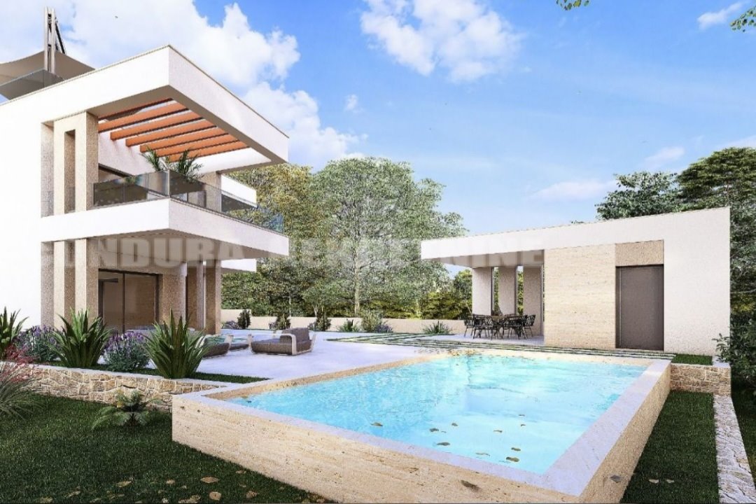 Działka z projektem luksusowego domu z basenem w Vrsi Chorwacja, Vrsi, Zadar  847m2 Foto 1