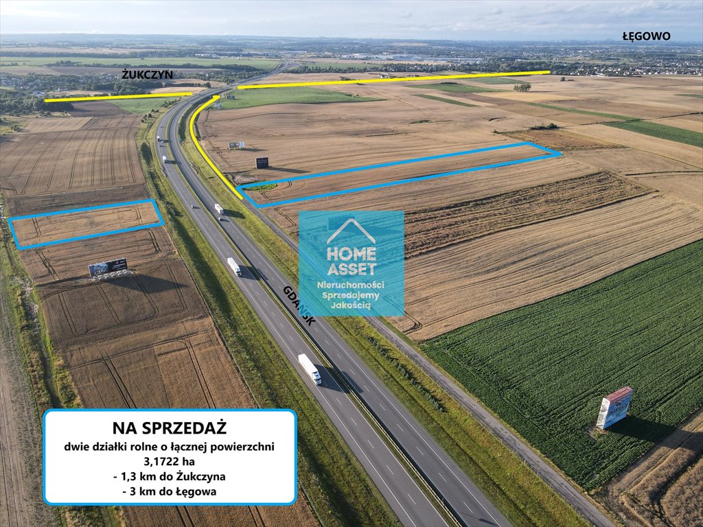 Polecam działki rolne 3,17 ha w Żukczynie pod Gdańskiem Żukczyn, Młyńska  32 127m2 Foto 1
