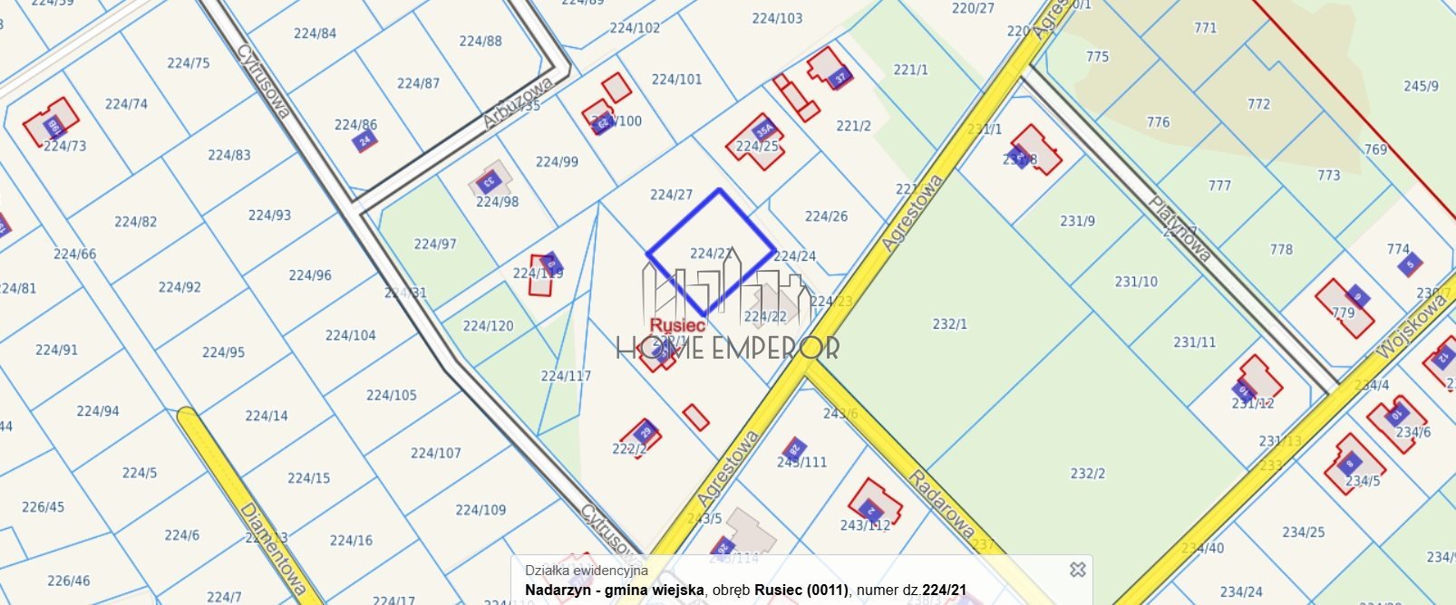 Działka budowlana na sprzedaż Rusiec, Agrestowa  950m2 Foto 2