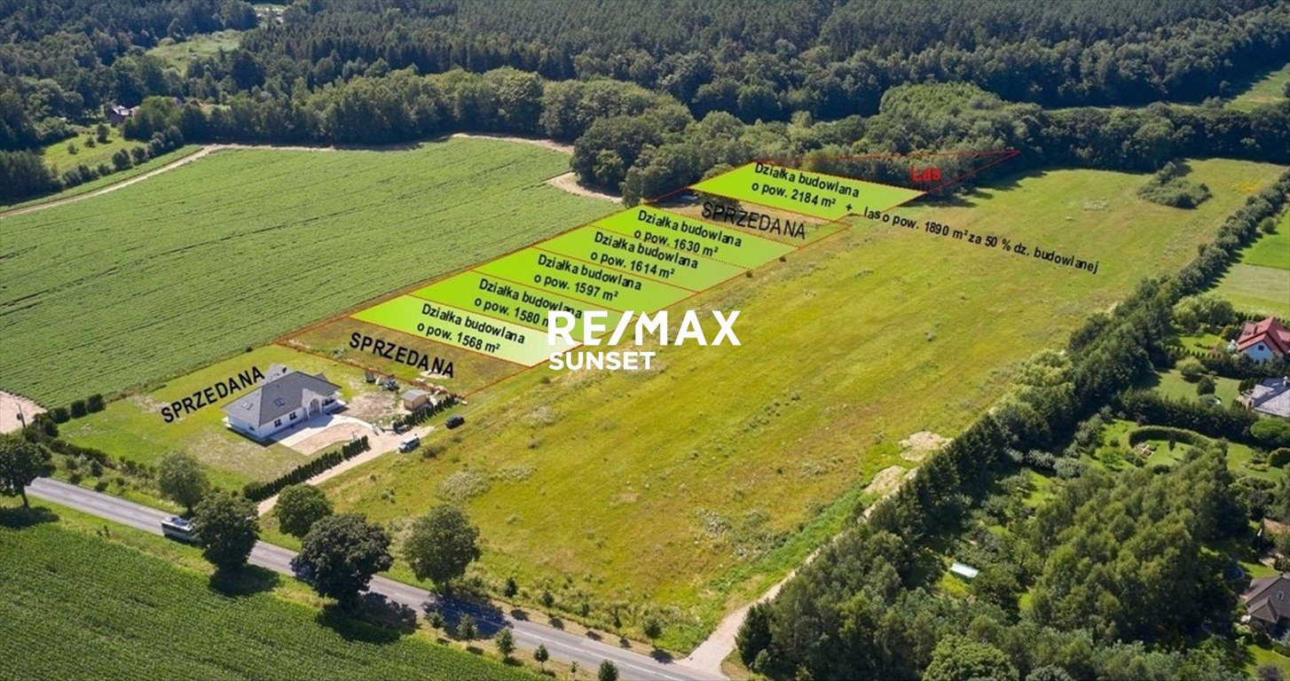 Atrakcyjne działki budowlane w Charzynie pod dom i rekreację Charzyno, Wojska Polskiego 23  1 597m2 Foto 1