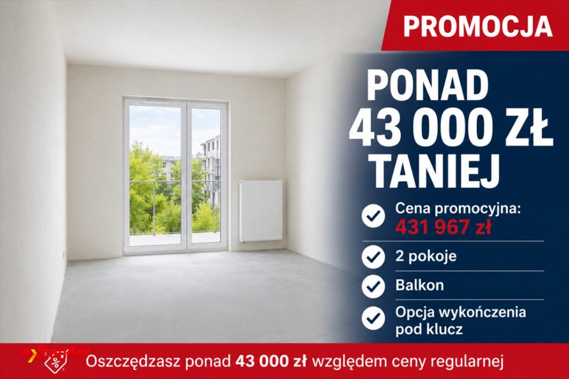 Atrakcyjne 2-pokojowe mieszkanie z balkonem i oszczędnością 43 tys. zł Poznań, Jasielska  40m2 Foto 1