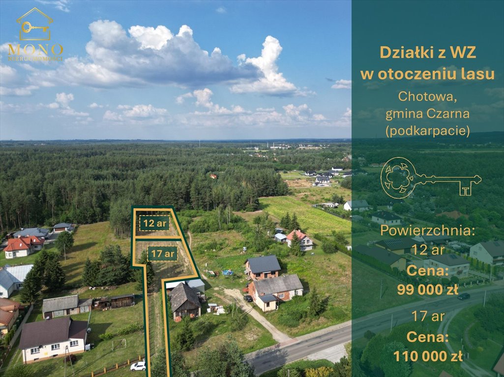 Polecam dwie działki 17 i 12 arów w Chotowej z warunkami zabudowy Chotowa  1 700m2 Foto 1