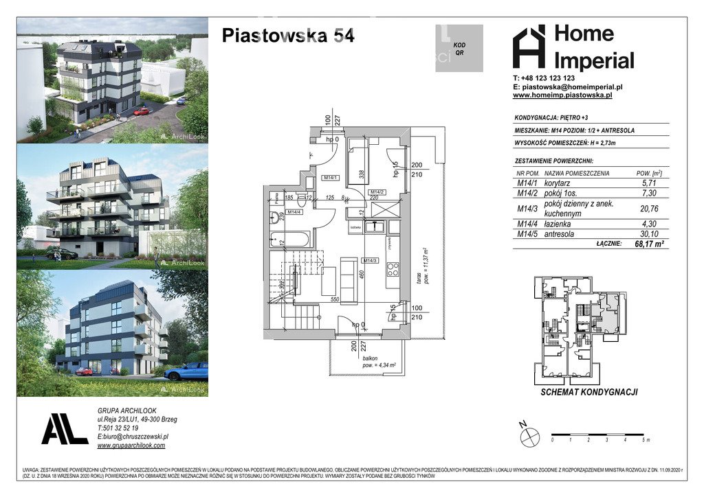 Mieszkanie trzypokojowe na sprzedaż Brzeg, Piastowska 54  68m2 Foto 1