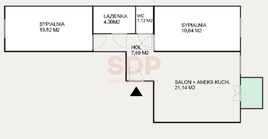 Mieszkanie trzypokojowe na sprzedaż Wrocław, Krzyki, Huby  59m2 Foto 3